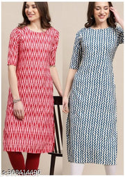 Polyster/Crepe fabric-VIRHAN DESIGN PRINTED 2 COMBO PACK KURTIS FOR WOMEN