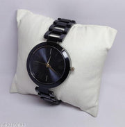 Best Quality Ethnic Black Metal Chain Belt Analog Watches for Girls Watches for Women