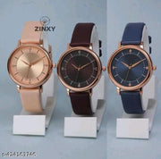 Best Quality Festive Season Flower Designer Round Dial Attractive Leather Belt women watches combo pack of 3 combo wathces for women stylish girl watches combo pack of 3 analog watches wrist watches combo watches