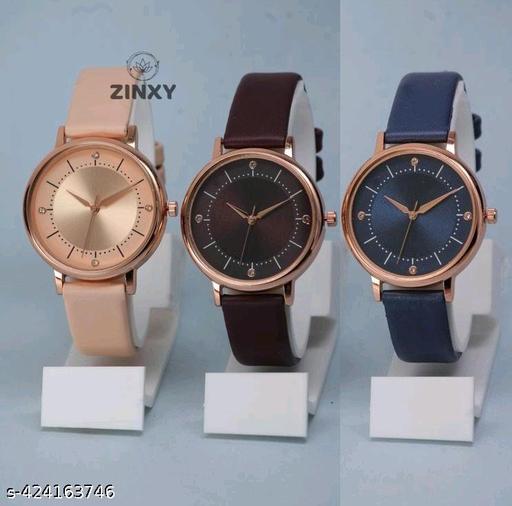 Best Quality Festive Season Flower Designer Round Dial Attractive Leather Belt women watches combo pack of 3 combo wathces for women stylish girl watches combo pack of 3 analog watches wrist watches combo watches