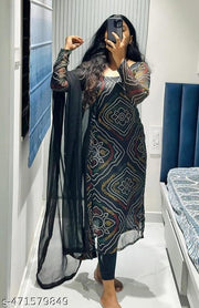 kurti black bandhni1