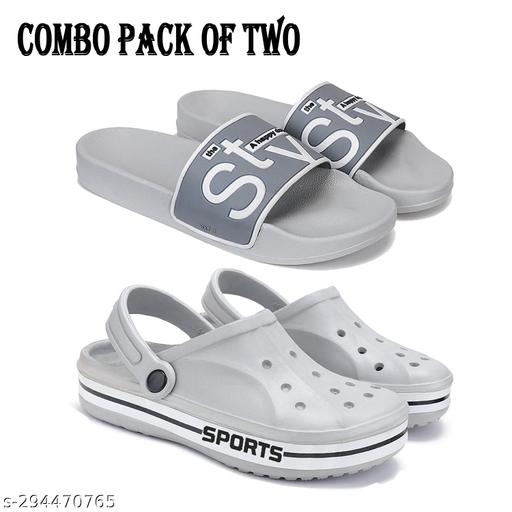 Bersache New fashion latest design casual slippers,slides,water proof, for Men stylish | Perfect Filp-Flops for daily wear walking Slippers Pack of 2 (MULTICOLOR)Combo(P)(P-Q)-1589-1907