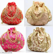Embroidery Latest Colourful jaipuri Potli's for Women's Girls