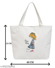 Tote Bags For Women Girls Canvas Handbag Zipper Large Capacity Fashion Bag for College Office - Nice Day Girl Print