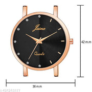 Jainx JW8581 Black Dial Rose Gold Mesh Chain Analog Wrist Watch for Women