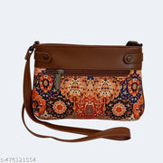 JUGNU-orange Sling bag for women Hancraft   Prited Bag
