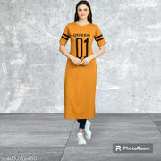 01 PRINTED KURTI YELLOW