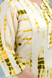 "Women's and Girls" Rayon Jaipuri Printed Straight"Kurti