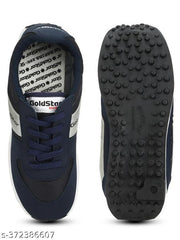 Stylish Blue Synthetic Solid Walking Shoes For Men