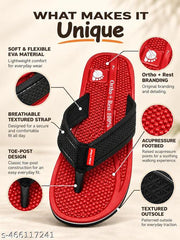 Ortho + Rest Doctor Orthopedic Slippers for Men | Anti-Skid Flip Flops with Acupressure Massage Footbed | Extra Soft and Comfortable Doctor-Recommended Chappal for Pain Relief