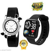 Analogue Girls Watch Sweet Heart with Digital watch Combo for Girl's & Women's Watch Pack of 2