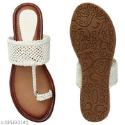 New kolhapuri slim flats for women White