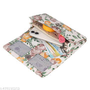3 ZIPPER card holder with zipper and premium PU leather clutch hand purse for women