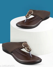 Unique Sandals Brown Slipper for Women , Women's Fashion Sandal Faux Leather, Comfortable & Stylish Wedges Ideal for Casual & Formal Occasions, Comfortable Lycra Slippers For Women, Flats for Women Stylish Latest Girls Unique