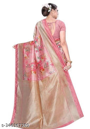 Women's Printed Trendy Art Silk Saree with Blouse Material