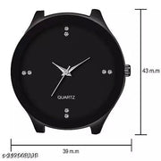 Intensify Branded  Quartz Movement Round Diamond Studded Dial Metal Chain Strap Black-Gold Color Wrist Watch for Men.