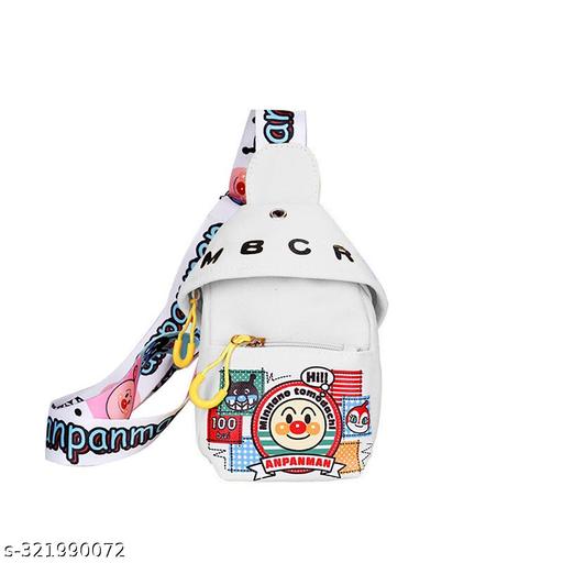 SYGA Celebrity Cartoon Canvas Small Bag Girl Children's Bag Shoulder Messenger Bag Chest Bag(White)
