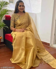 BANARASI ALL OVER TISSUE SILK FANCY PARTY WEDDING WEAR SAREE