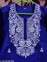 COTTON CHIKANKARI COMPUTER WORK KURTI'