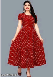 Polyster/Crepe fabric-Kurti Aanarkali