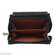Wildauk  Women Black Artificial Leather Wallet  (5 Card Slots)