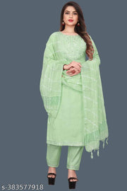 Embroidery Kurti With Pant And Dupatta Set