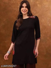 Ethnic Motifs Embroidered A-Line Kurta