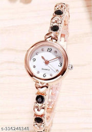 new fashionable white diamond chronograph design silver dial watch for womens Analog Watch - For Girls