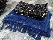 Beautiul Soft Georgette Tassels & Latkans Saree With Blouse
