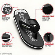 Men's Brown Synthetic Split Slippers| Eco-friendly slippers| Black slippers for men| Daily Wear Slipper For Mens