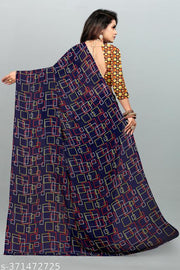 Daily Wear Bollywood Style Printed Saree For Women with Unstitch Blouse Piece