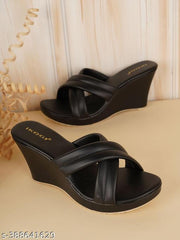 IKAGI Women Fashionable Comfort Wedge Heel Slip-on Sandal For Women & Girls