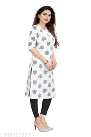 Women Printed Crepe Straight Kurti