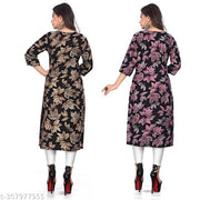 Women's Ethnic Wear Straight Kurti (Combo Pack Of 2)