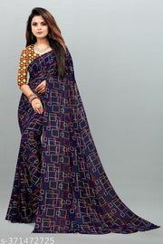 Daily Wear Bollywood Style Printed Saree For Women with Unstitch Blouse Piece