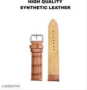 22 mm Genuine Leather Watch Strap  (Dark cherry)