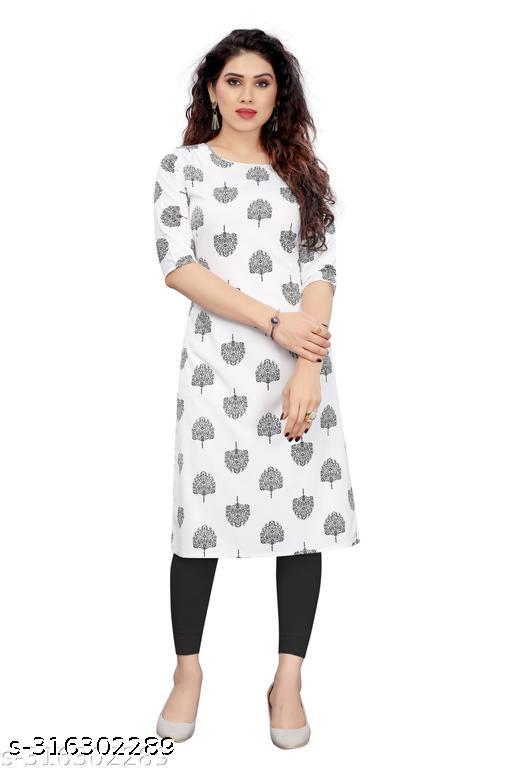 Polyster/Crepe fabric-Women Printed Straight Kurti