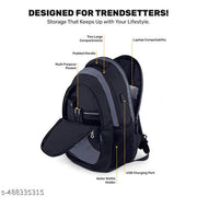 Size: M (15-30L) Stylish Backpack WIth Water Resistant For School, College & Office Laptop Backpack For Men & Women