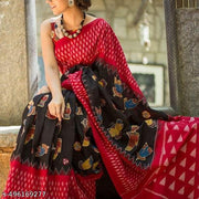 Bagru Hand Block Printed Mulmul Cotton Designer Saree
