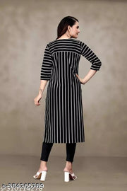 Polyster/Crepe fabric-WOMEN PRINTED A-LINE KURTI