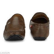 Brown Solid Loafers For Men
