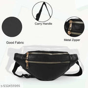 men Sling Bag Crossbody Chest Bag PU Leather Travel Waist Bag Brown