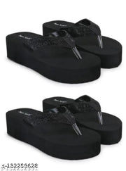 TWO SOFT Comfortable & Stylish Extra Soft Slippers/ Flip Flop for Women & Girls Combo of 2
