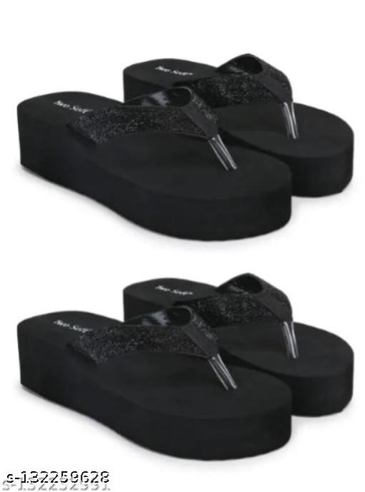 TWO SOFT Comfortable & Stylish Extra Soft Slippers/ Flip Flop for Women & Girls Combo of 2
