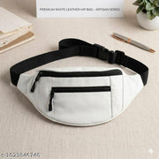 Premium leather  Waist bag & Sling bag  For Men or Women \white or pink
