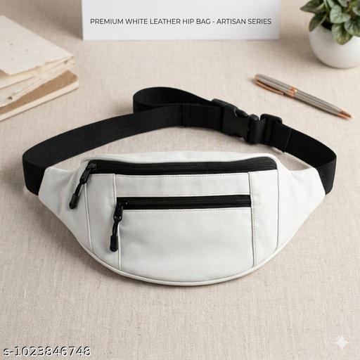 Premium leather  Waist bag & Sling bag  For Men or Women \white or pink