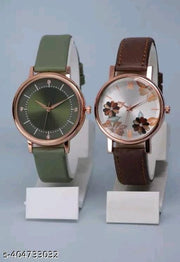 Attractive Ethnic Flower Designer Leather Belt Analog Watches for Women Watches for Girls