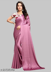 Sana silk Satin Silk Peach Saree With Blouse