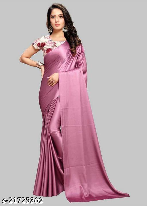 Sana silk Satin Silk Peach Saree With Blouse