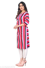 Women Printed Crepe Straight Kurti